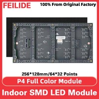 P4 Full Color LED Display Screen RGB HUB75 SMD Module LED Digital Sign Indoor LED Video Wall large Screen Unit Board 256*128mm
