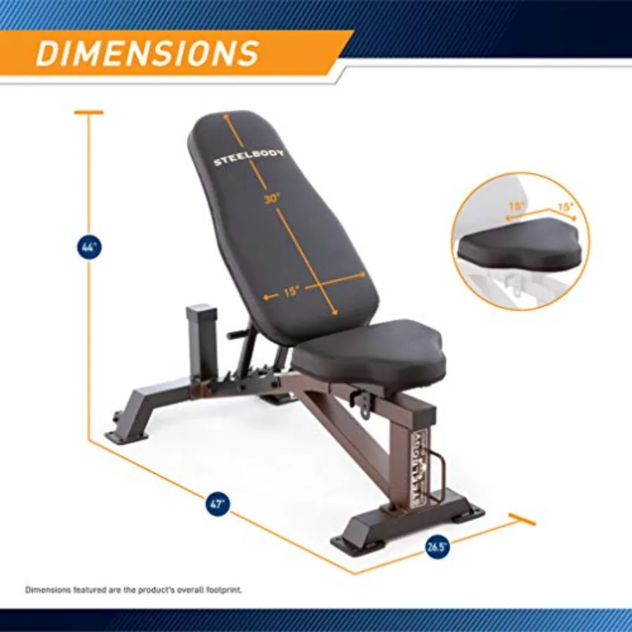 Deluxe Utility Weight Bench for Home Gym Weightlifting and Strength Training Steel Frame Black Adjustable Backrest and Seat