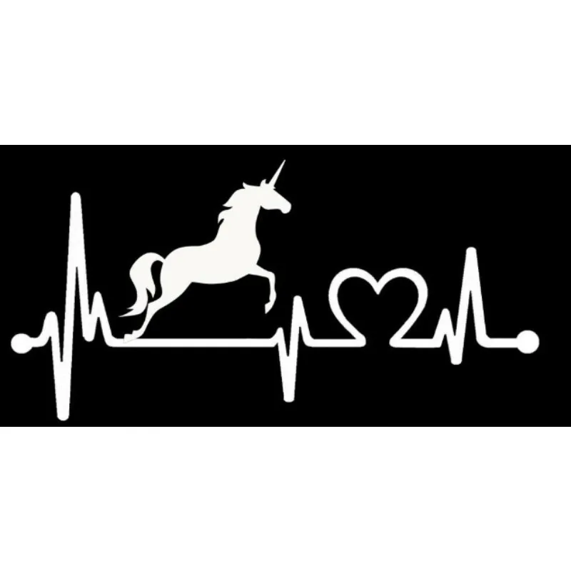 Car decoration stickers Unicorn Heartbeat Lifeline Monitor Decal Sticker Car Laptop  20CM PVCKK