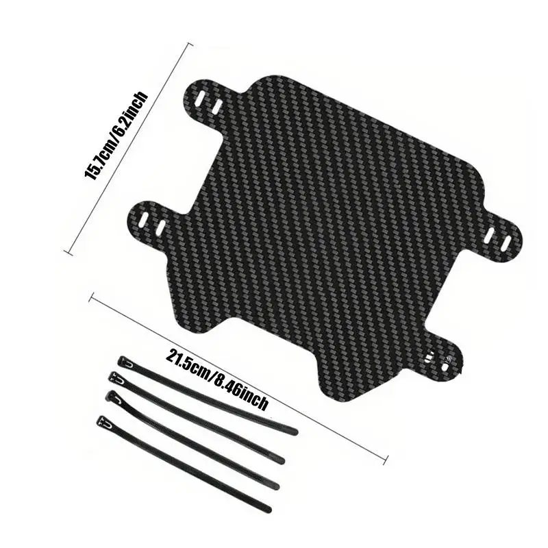 For Mountain Bike Motorcycle Bicycle Front Wheel Splash Guard Carbon Fiber Texture Front  Mudguard License Plate