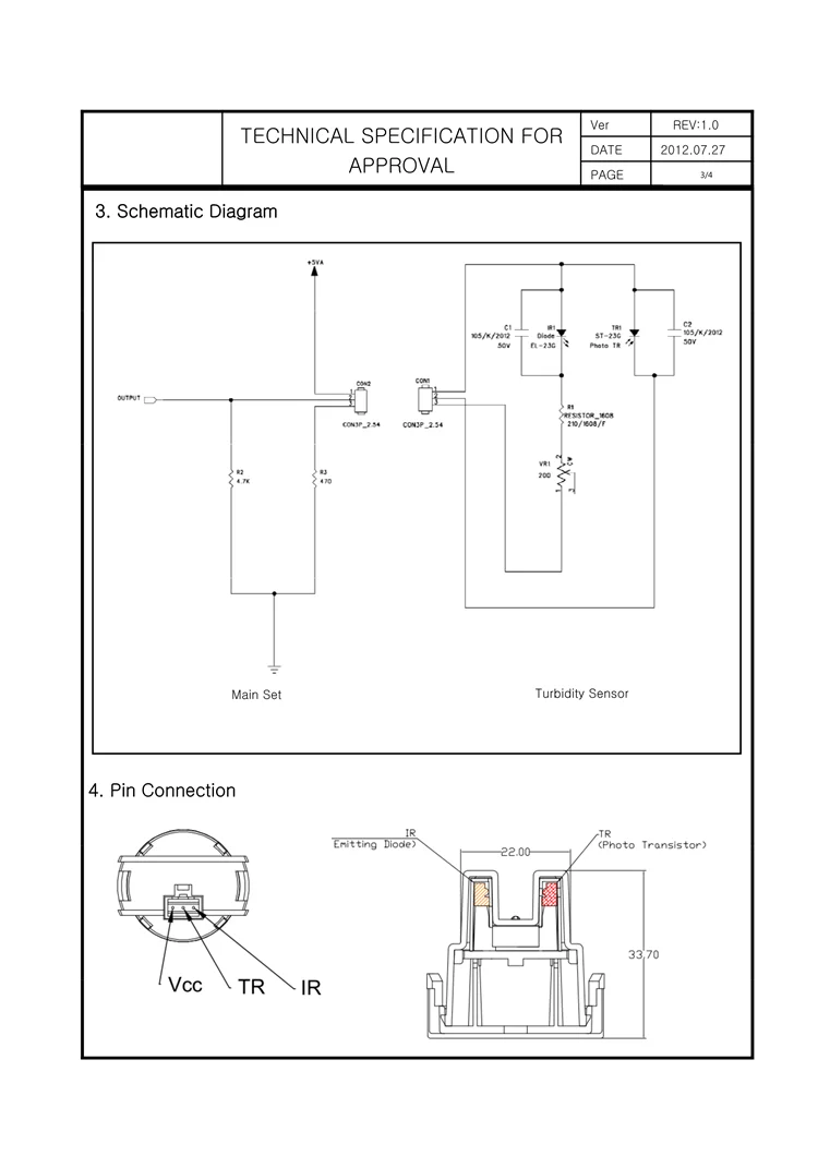 Trübungssensormodul, Wassertrübung, Abwasserqualitäts-Detektionsmodul, Flüssigkeitstrübungsmessmodul – Detail 9