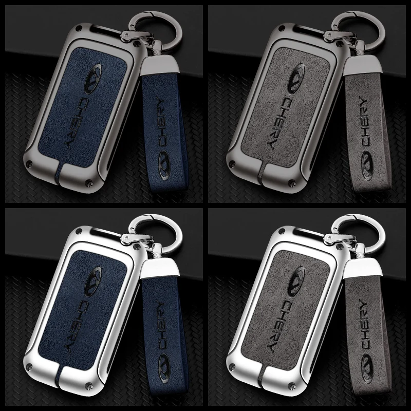 Zinc Alloy Car Remote Control Key Case Cover for Chery Tiggo 8 Protective Auto Keychain Shell Buckle Bag Interior Accessories