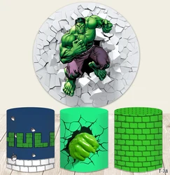 Marvel Round Super Hero Hulk Party Backdrops Birthday Decorations Custom Background Wedding Decoration Children's Photozone Wall