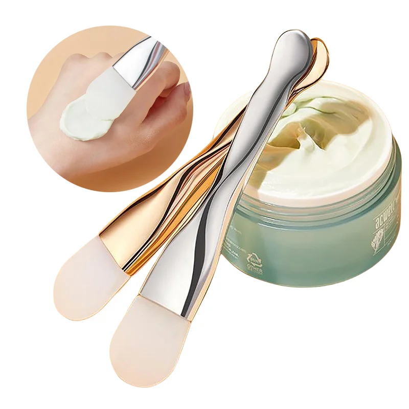 Whoesale Maschera per il viso in silicone a doppia testa Tipo daub facciale Raschietto per pellicola di fango Spazzola per pulizia speciale Spazzola Strumento di bellezza