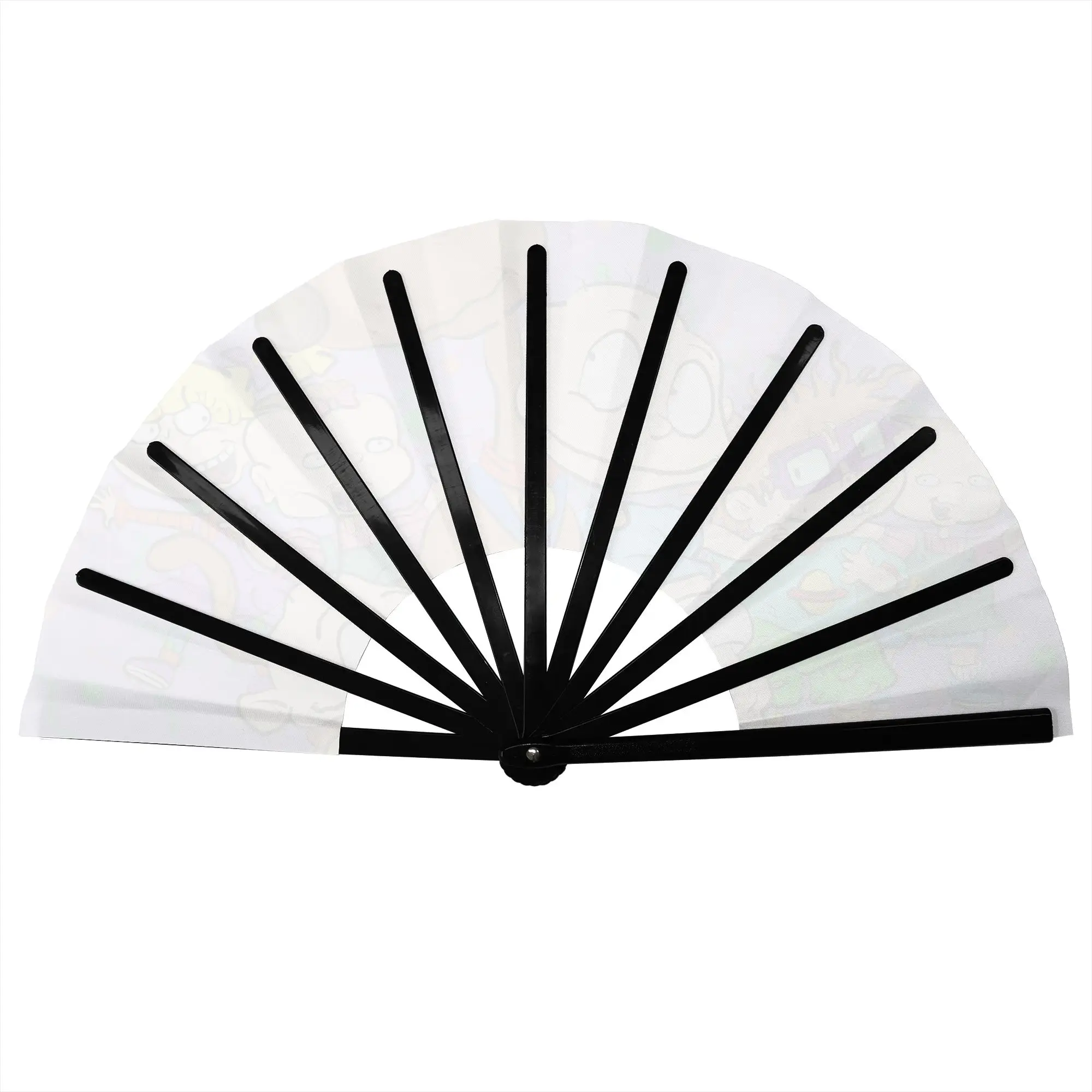 Customized R-Rugrated Mangas Portable Pocket Fan Outdoor  Polyester Folding Fan Chinese Dance Handheld Cooling Fans