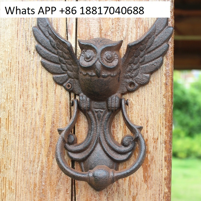 European American industrial style cast iron handicrafts retro owl door knock antique door handle yard door handle