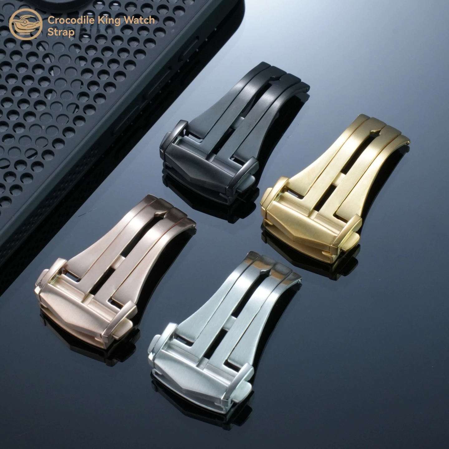 16–22mm Multi-Size Stainless Steel Butterfly Folding Clasps for Omega Seamaster 300, De Ville, and Speedmaster Strap Accessories
