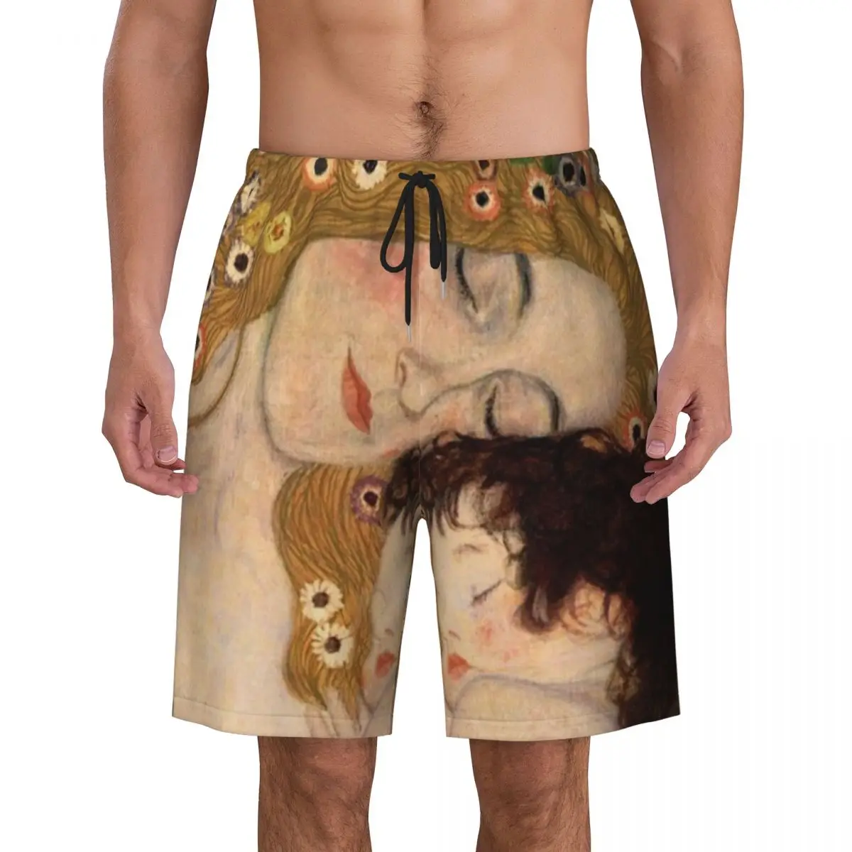 

Custom Board Shorts Men Quick Dry Beachwear Boardshorts Gustav Klimt Painting Art Swim Trunks Bathing Suits