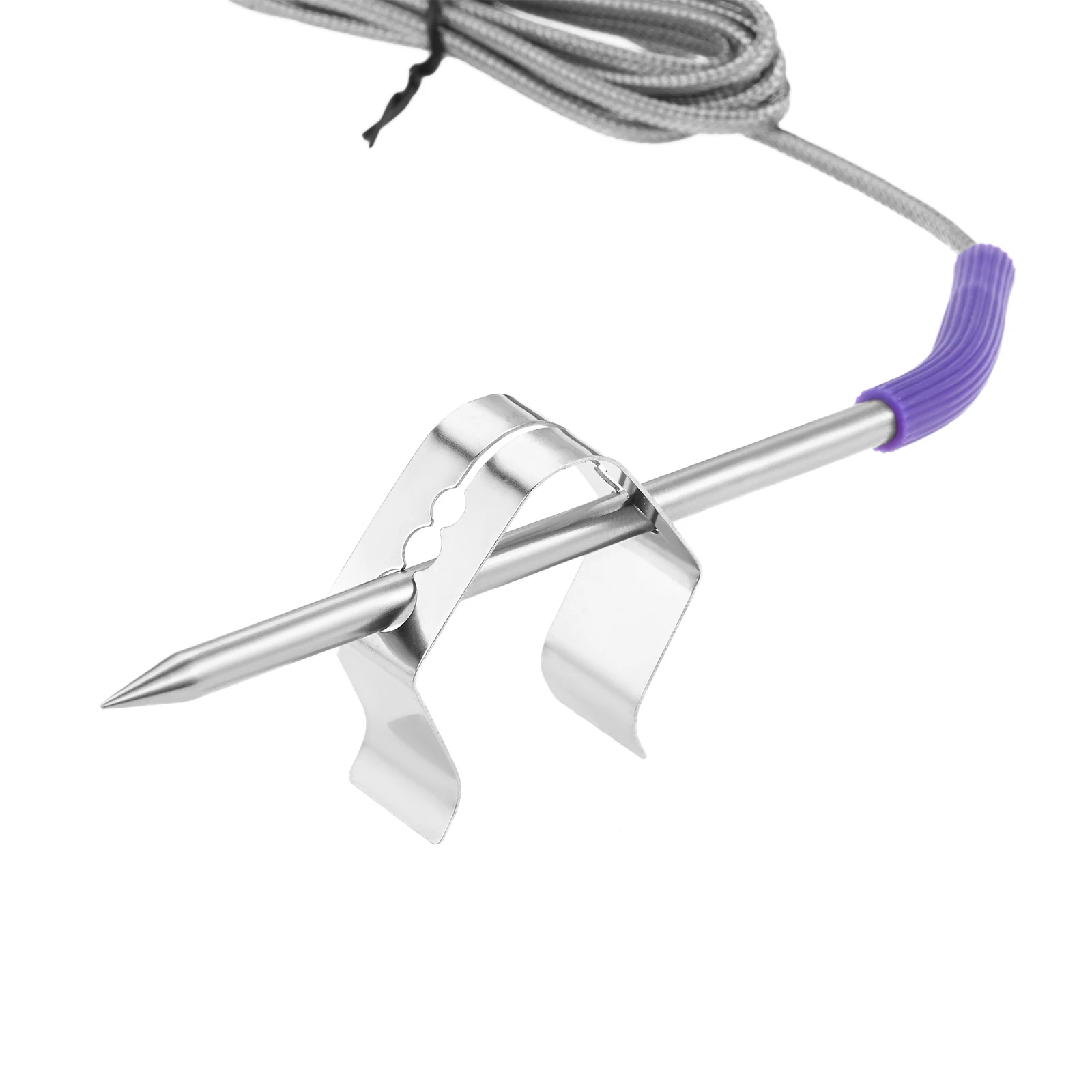 Sonda de temperatura con enchufe de 3,5mm, repuesto de sonda de carne apta para campamento, Chef, parrilla de pellets y ahumador con accesorios de Clip de sonda, 2 uds.