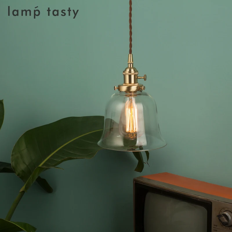 

Japanese style Nordic modern bedside bar counter balcony bay window bar coffee shop retro glass pendant light