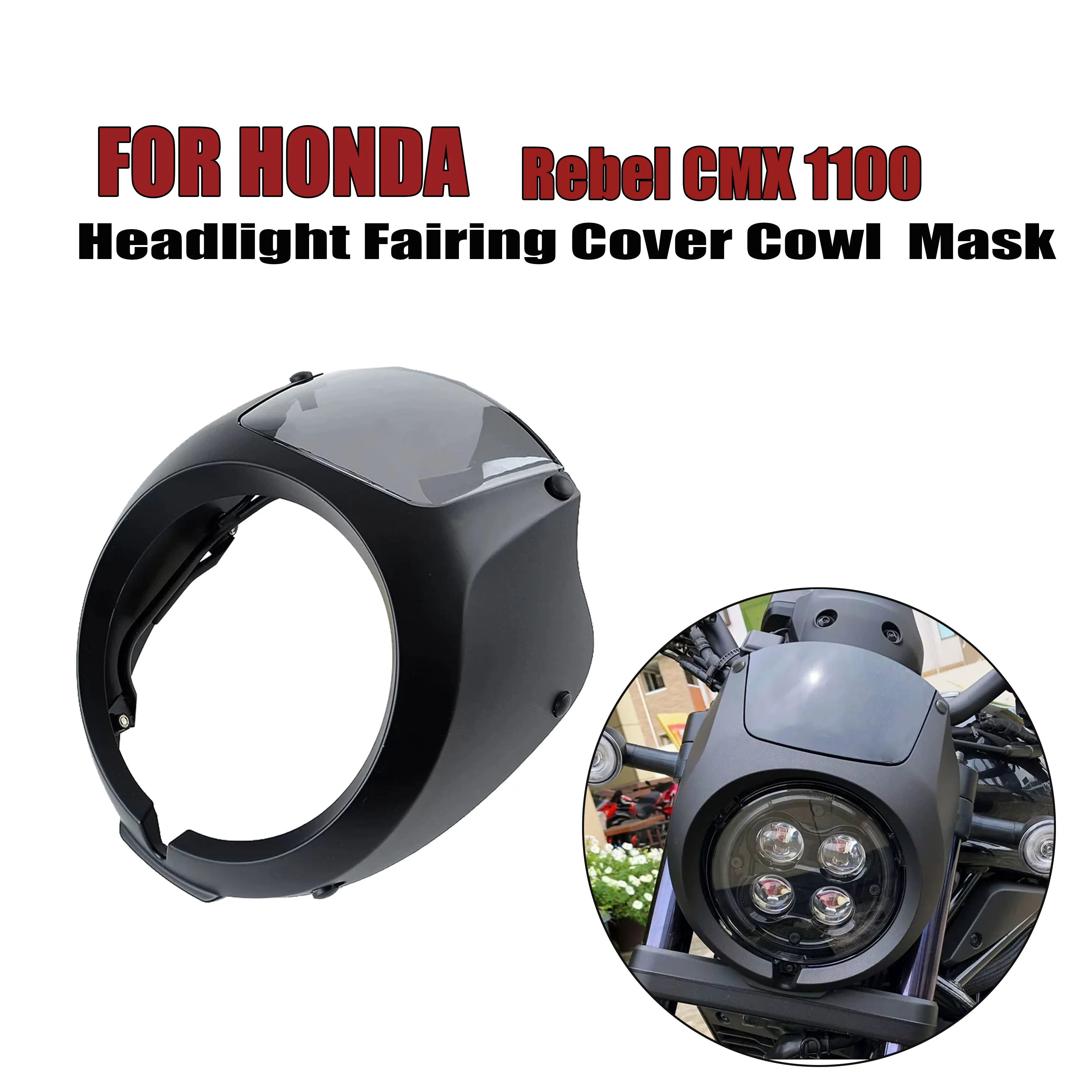 

Headlight Fairing For Honda Rebel CMX1100 2018-2023 Headlight Fairing Cowl Cover Mask Windshield accesorios para moto