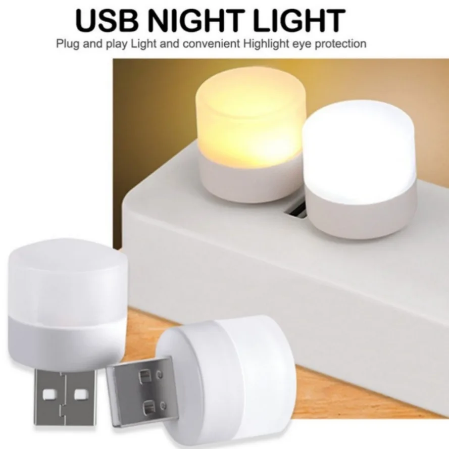 5 pçs mini 5v 1w super brilhante proteção para os olhos livro luz usb plug lâmpada computador carregamento de energia móvel usb pequena led night light