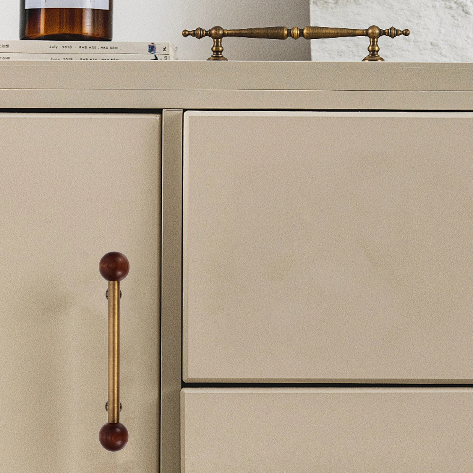 

Ручка для шкафа в стиле ретро, 128 мм, расстояние между отверстиями, дерево, медь, винтажный комод, ручки для ящика, фурнитура для гардероба, мебель для спальни