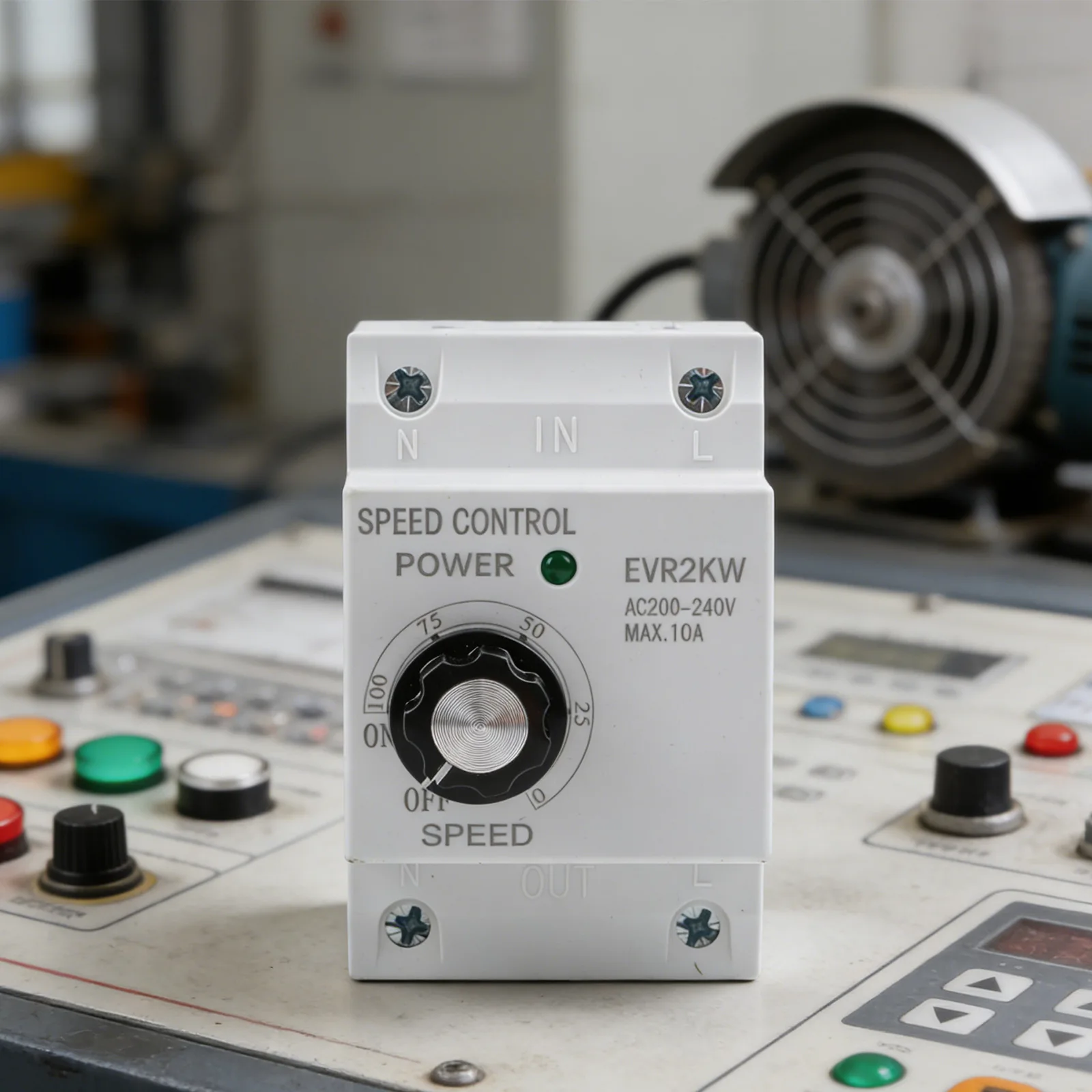AC 220V 10A Electronic Voltage Regulator for Fan Speed and Motor Speed Governor with Stepless Adjustment and DIN Rail Mounting