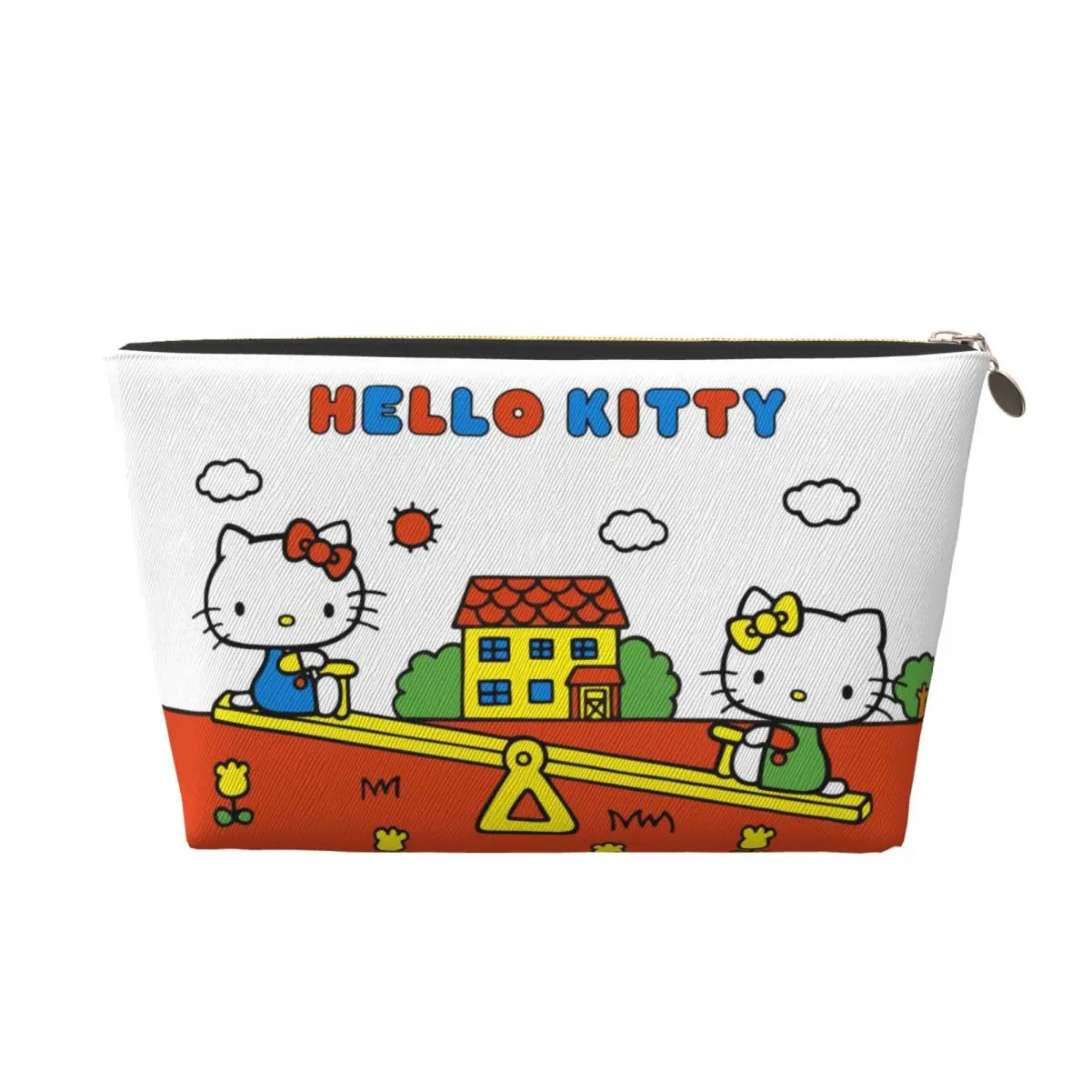 Custom Anime Hello Kitty Travel Cosmetic Bag Women Cartoon Cat Makeup Toiletry Organizer Ladies Beauty Storage Dopp Kit