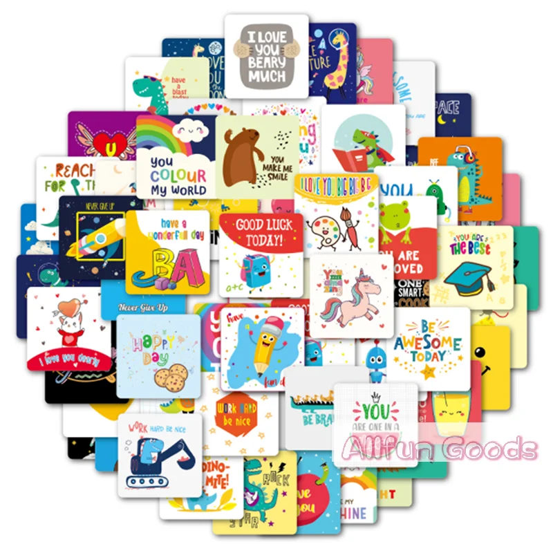 [TG835]60pcs Pieces Lunch Box Notes for Kids Cute Lunchbox Notes for Kindergartners