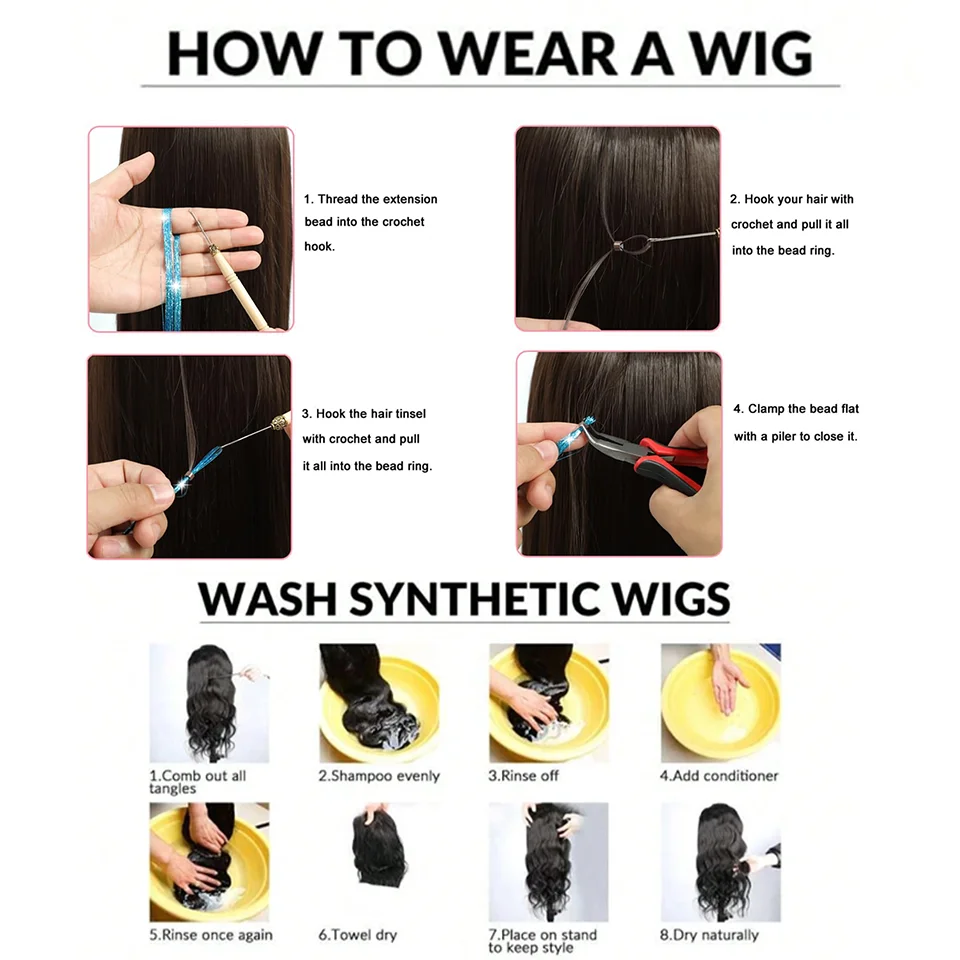 Kit de tinsel para cabello sintético de 48 pulgadas con herramienta, 1200 hebras, extensiones de tinsel en 12 colores, cabello de hadas brillante y reluciente 6