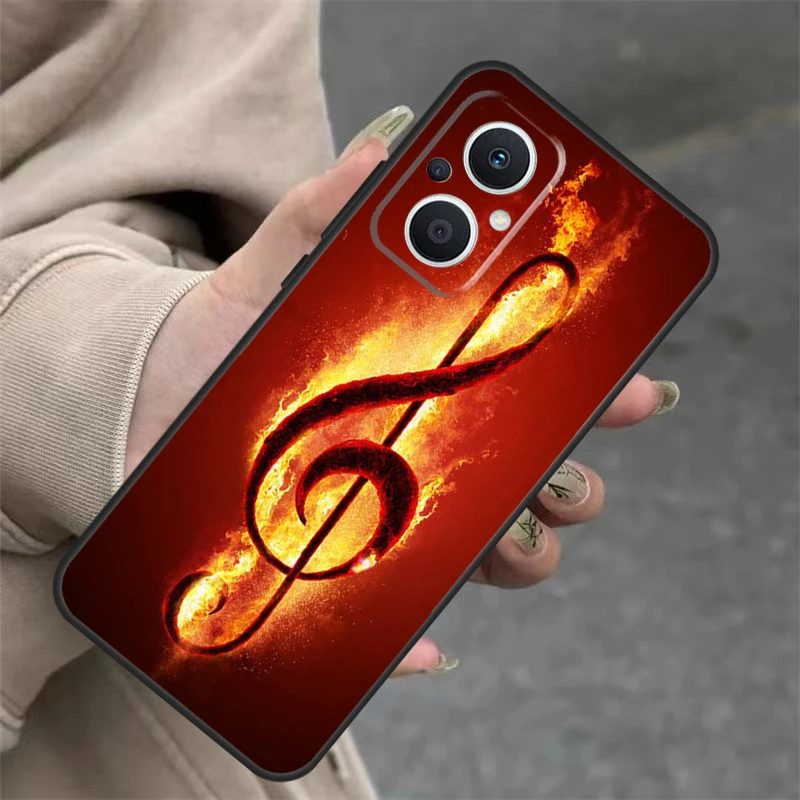 Treble Clef Music Note Case For OPPO Reno 11 F 10 Pro 4 5 6 7 8 Lite 4Z 5Z 8T OPPO Find X3 X2 Lite X6 X5 Pro Cover