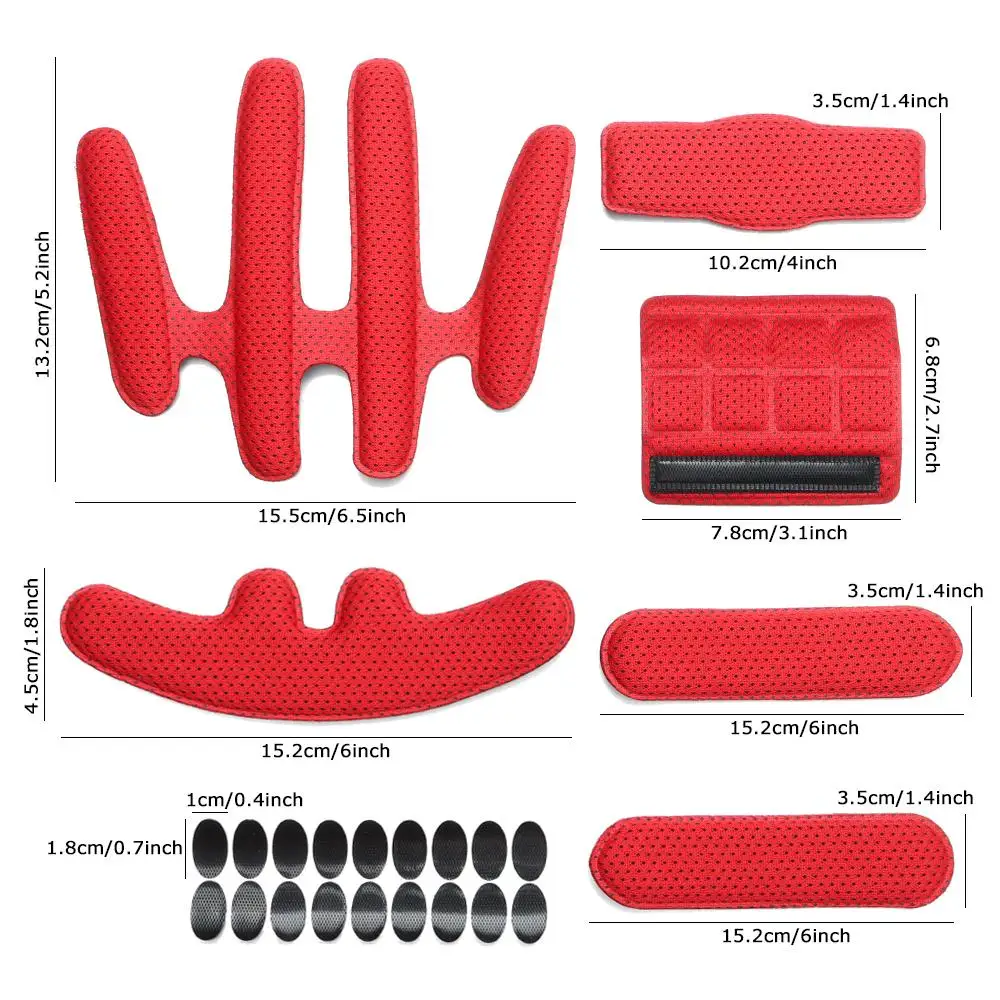 24pcs/set Motorcycle Bicycle Sealed Universal Helmet Inner Padding Kits Foam Pads Set Protection Pad Replacement