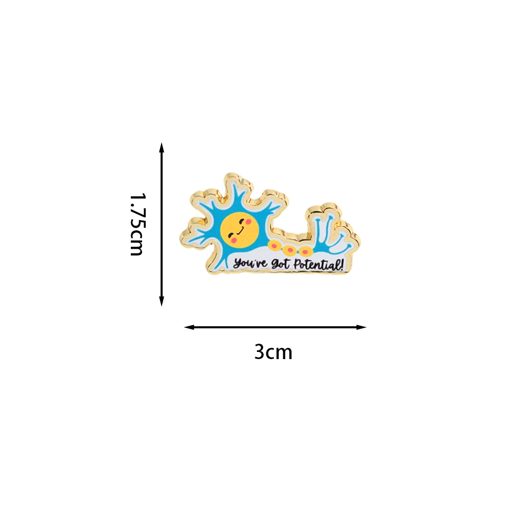 لقد حصلت على شارة محتملة لطيف المينا العصبية دبوس مضحك ميمي العلوم بروش مختبر علم الأحياء عالم هدية جمع ديكور #2
