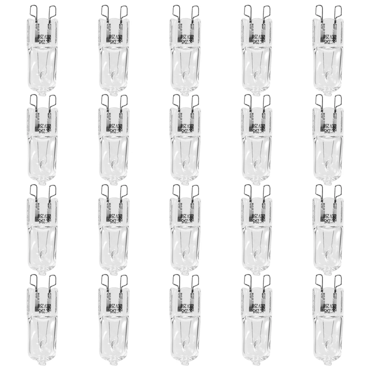 

20Pcs G9 Halogen Light Bulbs,25W Clear Halogen Lamps Dimmable,Warm White 2800K for Chandeliers,Pendants,Landscape Lights