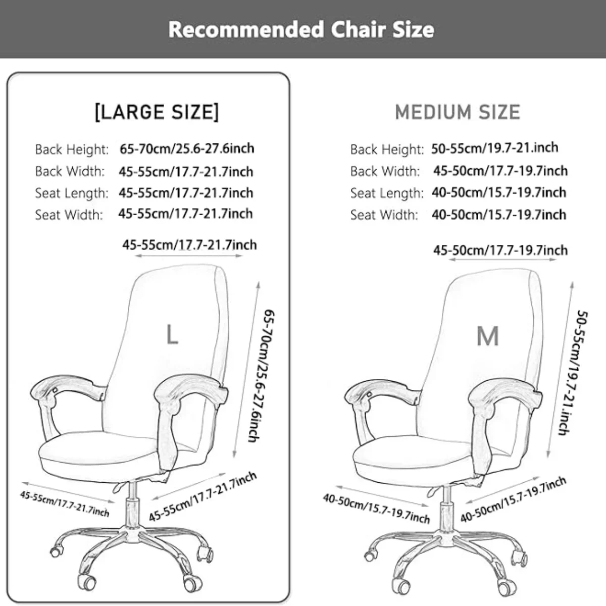 1pc Waterproof Elastic Milk Silk Office Chair Cover, Keep The Office Chair Clean and Tidy, Elastic Chair Covers