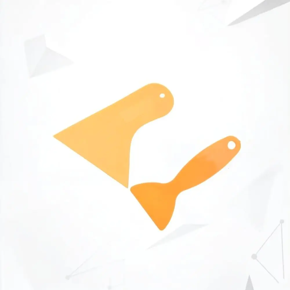 Manual Triangle Scraper For Car Window Tinting Yellow Plastic Cleaning Tool Efficient Remover For Labels And Tape