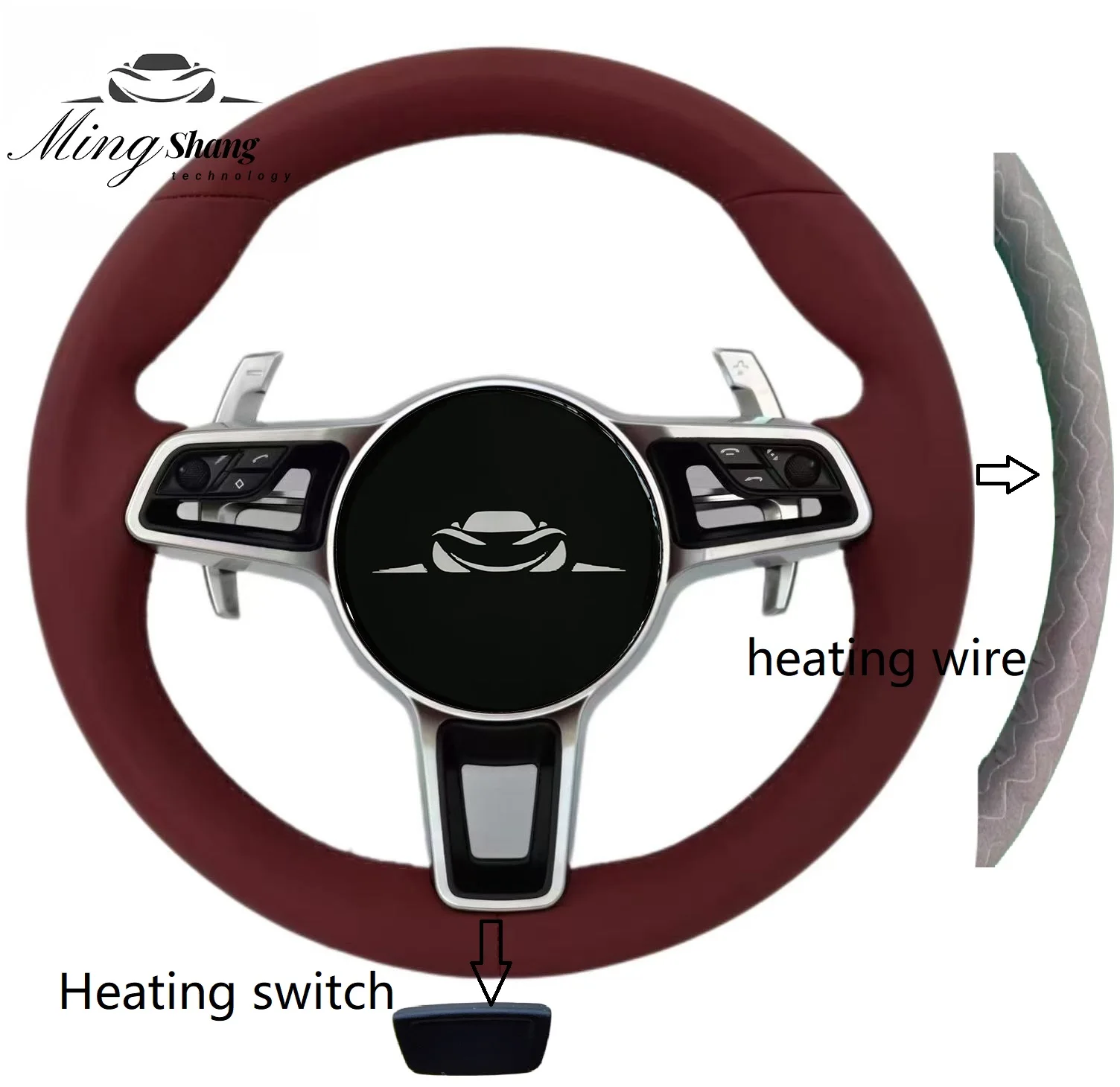 Heating Steering Wheel for Porsche Panamera Macan Cayenne Taycan 718 Cayman GT4 RS 911 Carrera Targa 911 GT3 911.2 991 992 GT2