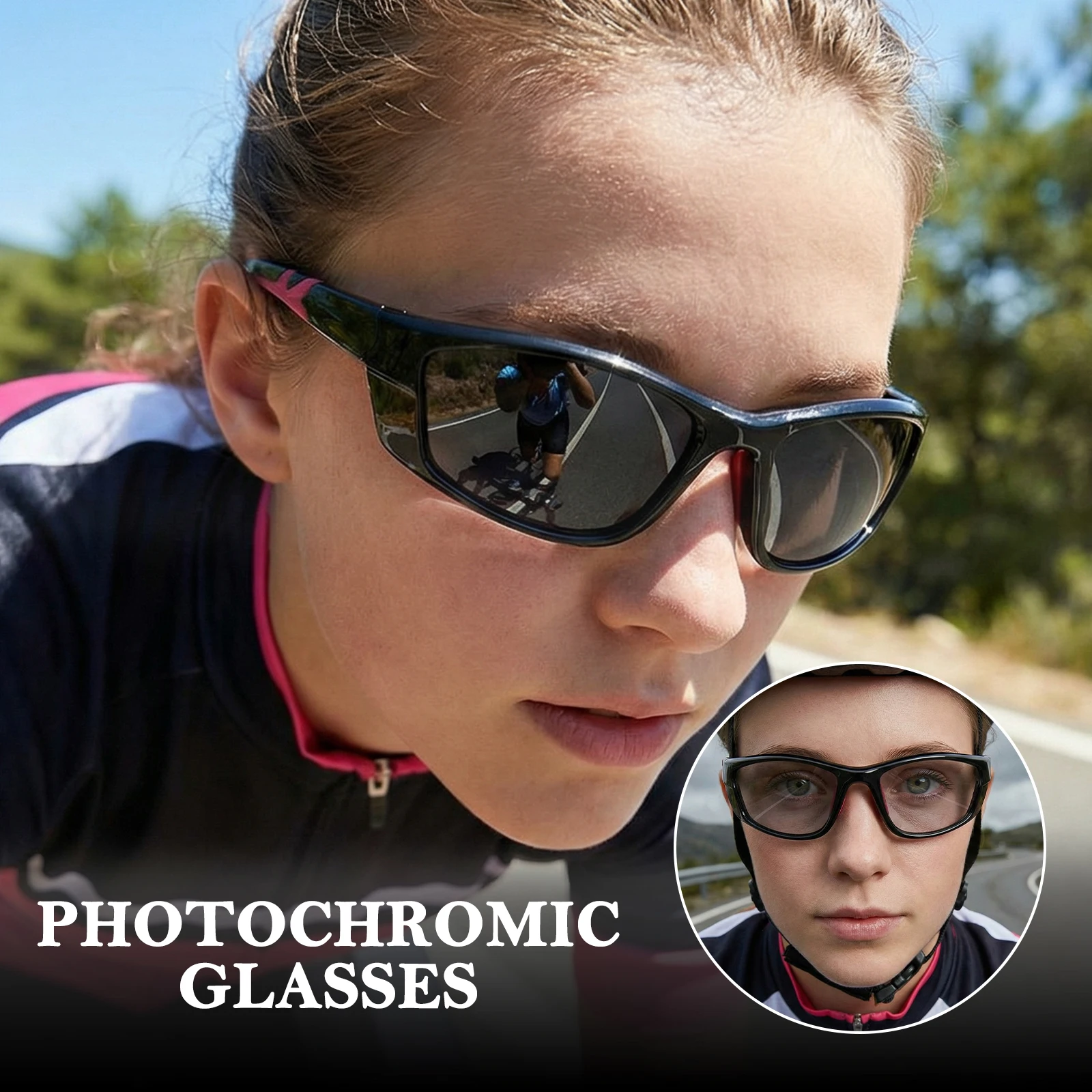 

COOLEAR Photochromic Running Sunglasses for Women Men Polarised UV400 Protection Lens with Wrap Around Frame for Cycling, Sports