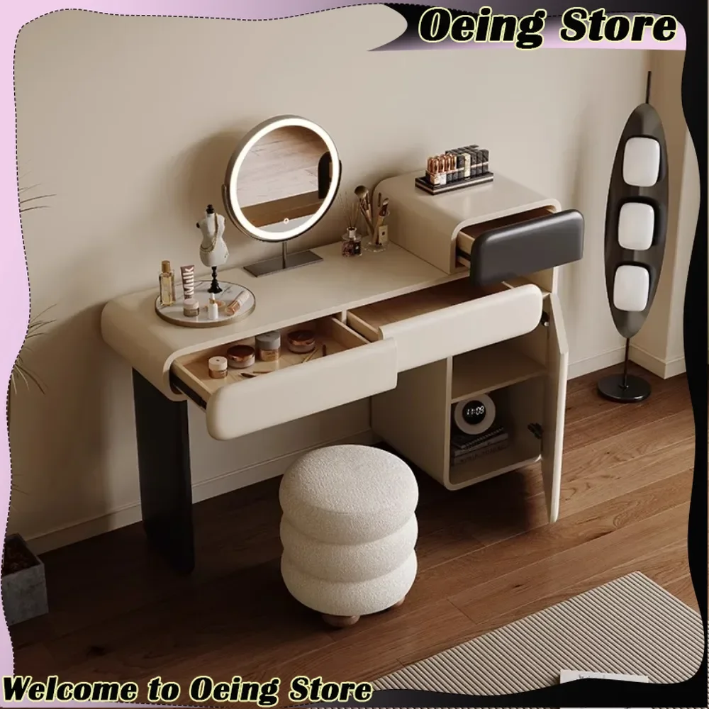 

Modern Bedroom Dressing Table Drawers Luxury Nordic Mirror Dressing Table Black White Tocador Maquillaje House Accessories