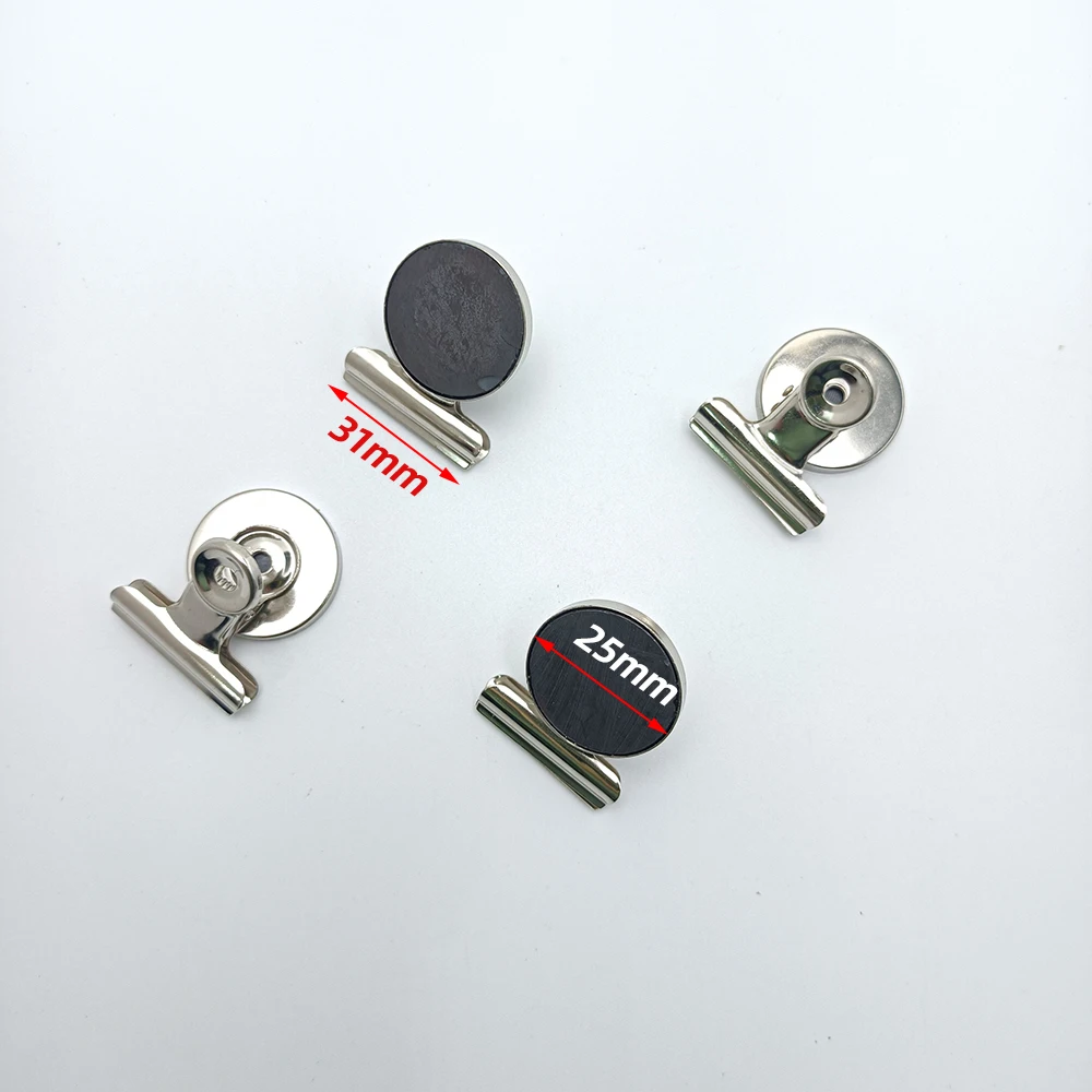 

Серебряный магнитный зажим, металлический магнитный зажим с круглой головкой, 31 мм, круглый магнитный зажим, зажим для билетов из нержавеющей стали, полка, магнитный зажим