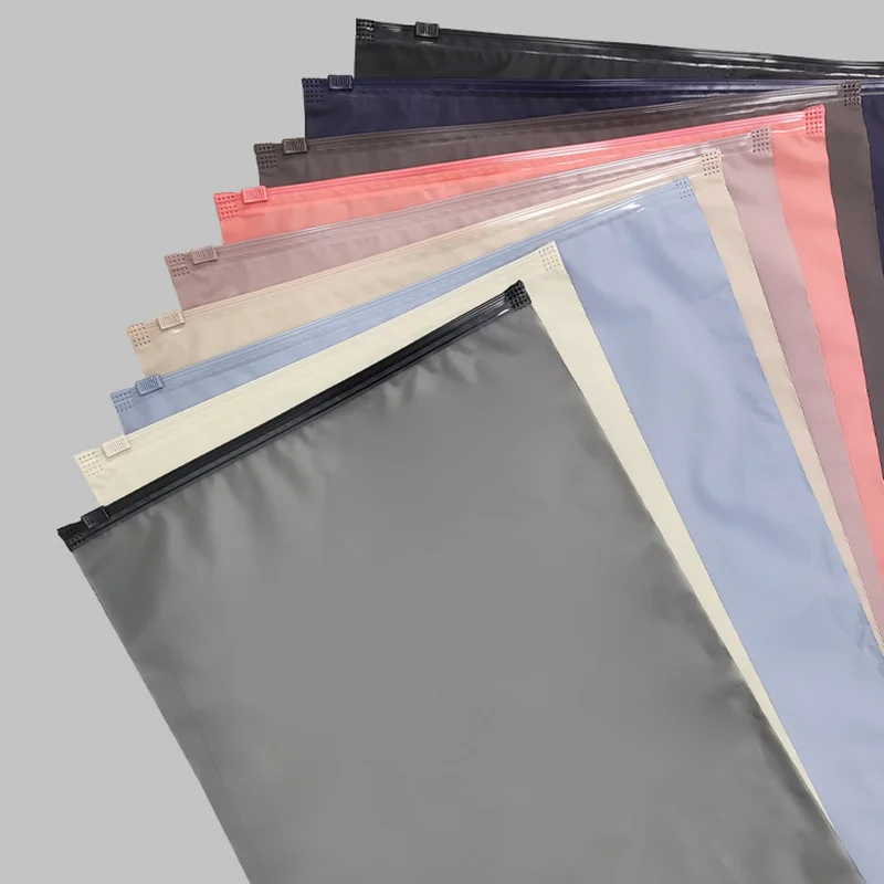 50pcs Colorful CPE Matte Zipper Bags for Shoes, Clothing, and Hats Packaging, Custom Logo Support view 6