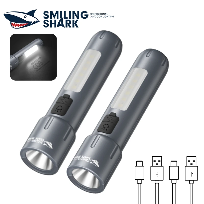 

1pcs Smiling Shark SD5248 Mini Rechargeable Flashlight,LED Pocket Torch,800mAh, for Outdoor Camping, Daily Use, Emergency!