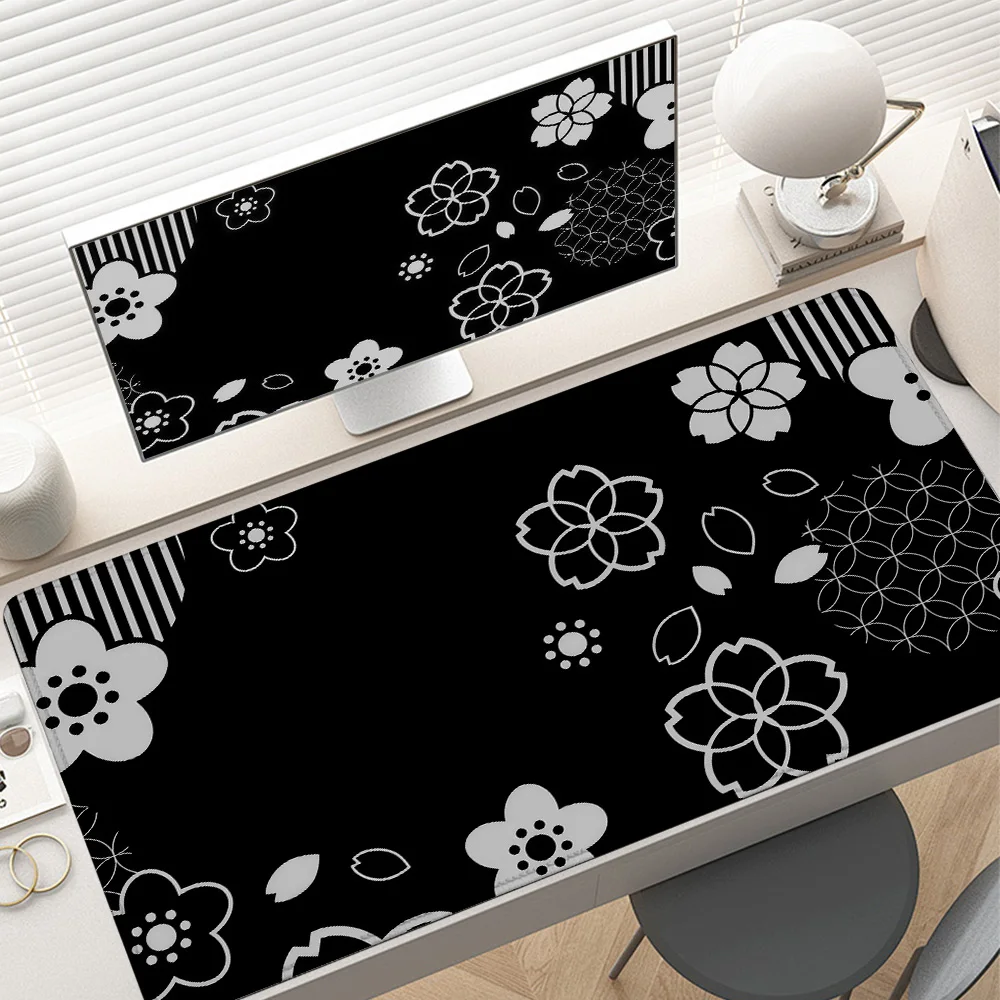 HD 300x600 مللي متر أبيض وأسود ساكورا زهرة الألعاب ماوس الوسادة مكتب السجاد ملحقات الكمبيوتر زهر الكرز ماوس ألعاب مكتب الحصير