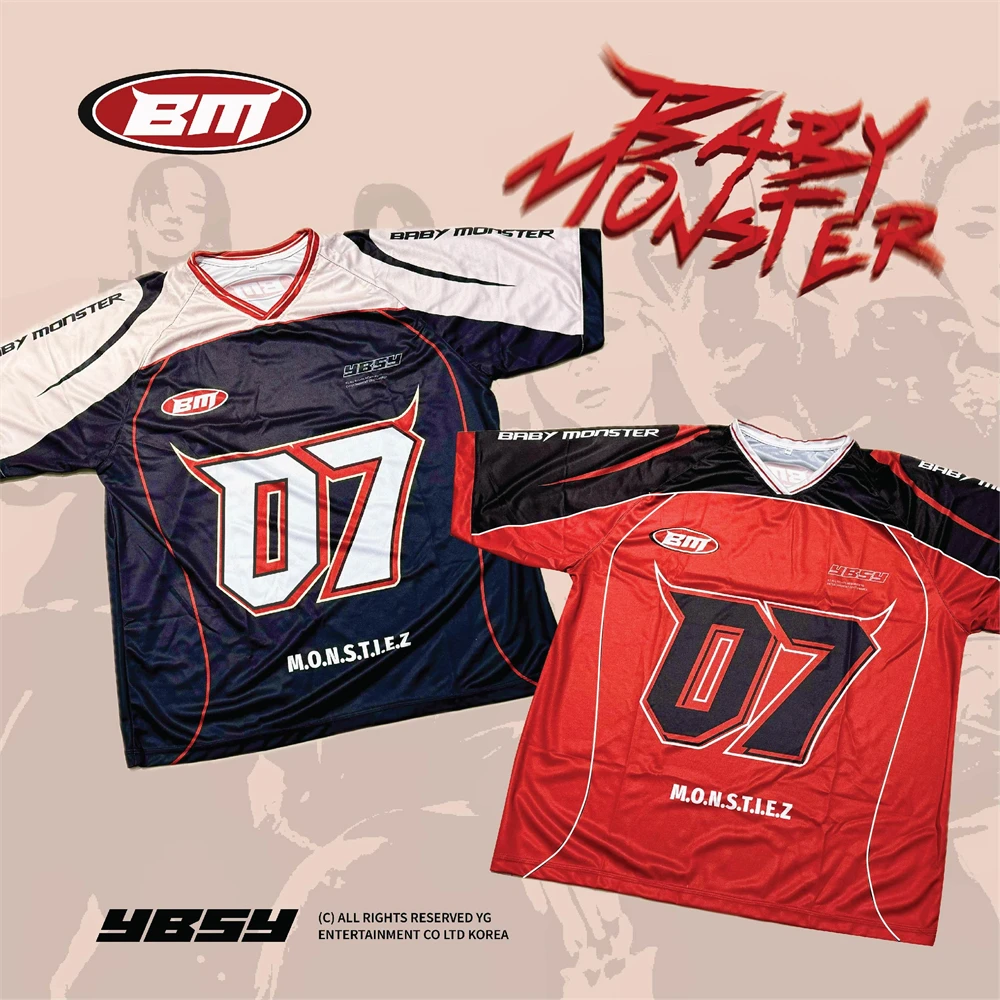 

YBSY Baby Monster Jersey 2025 футболка мужская новая летняя женская футболка с короткими рукавами топы рубашки детские корейские трендовые модные негабаритные