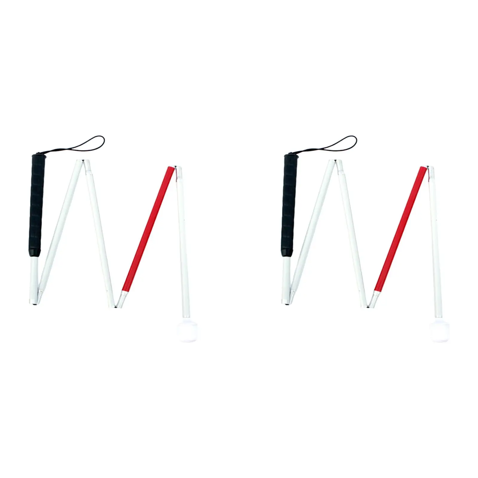 Blind Cane Collapsible Aluminum Alloy Guide Crutch Non Slip Handle for Visual Impaired Walking