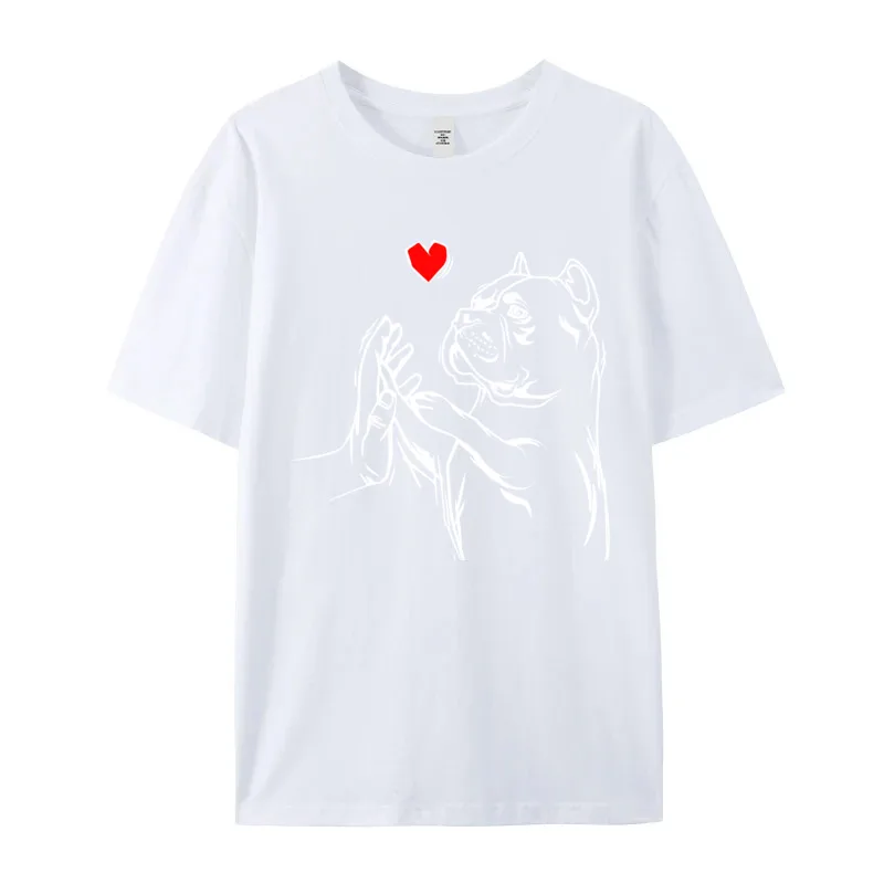 Gift Short Sleeve Tops Tees Mother Day Family Round Collar Pure Cotton Tshirts Man T-shirts American Bully Love Cute Pitbull