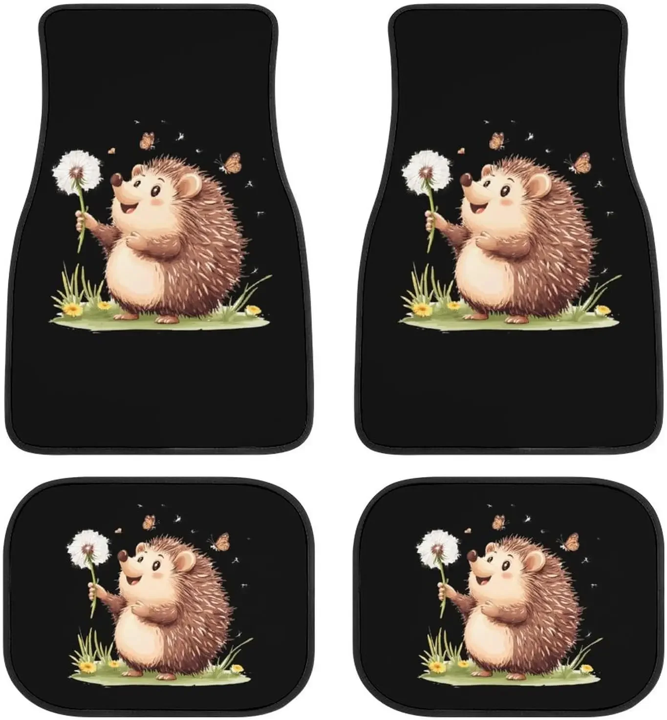 

Hedgehog 4-шт автомобильные коврики передние и задние ковры универсальные подходят для украшения интерьера автомобиля