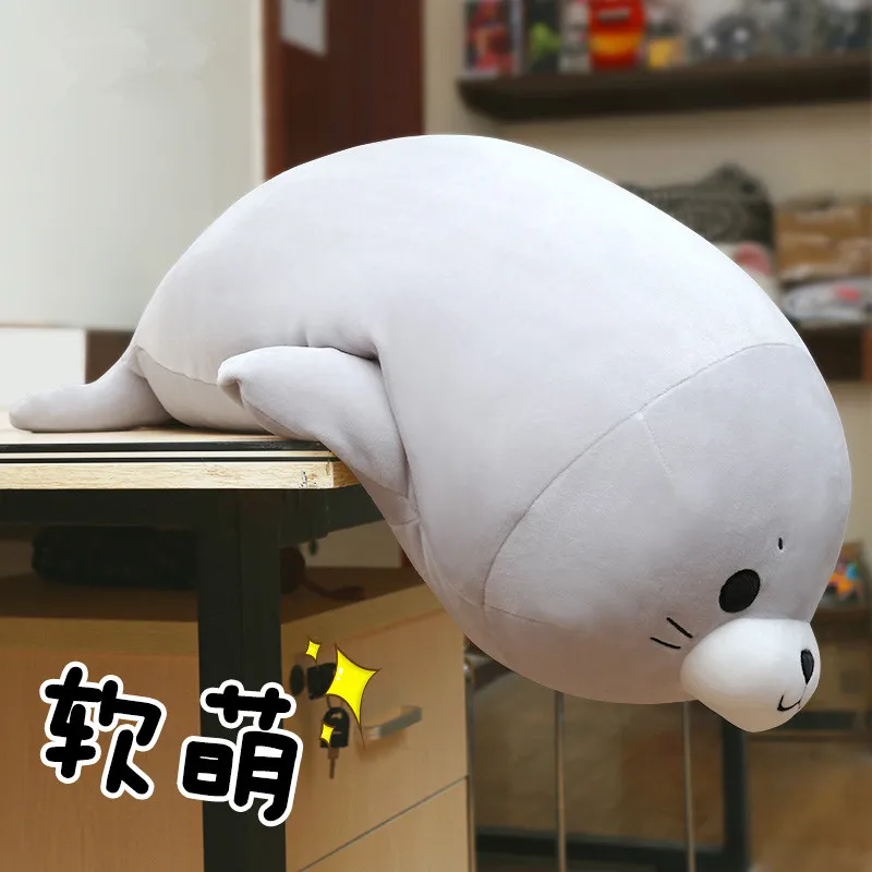 Dorimytrader Cuddly Soft Fat Sea Animal Seal Plush Toy Big Stuffed Cartoon Sea Lion Doll Sleeping Pillow Kid Gift 60cm 85cm