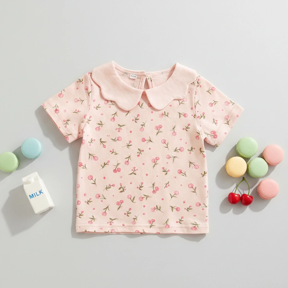 Fashion Pink Sweet Infants Girls T-shirt Cute Kids Summer Holiday Tops Clothes