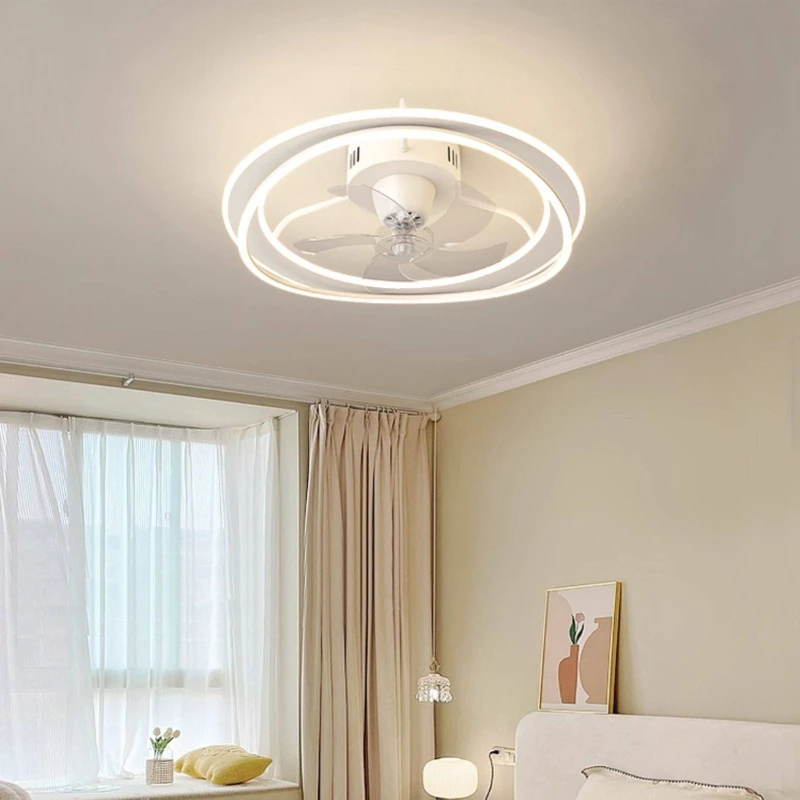 Restaurant chandelier with fan integrated shaking head frequency conversion wind intelligent remote control bedroom light
