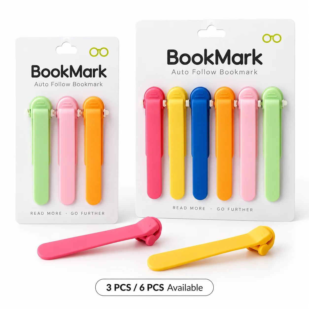 Auto Follow Bookmark Soft Silicone Page Holder Book Clip Flexible Reusable Reading Bookmark for Students Kids Office 3PCS 6PCS S