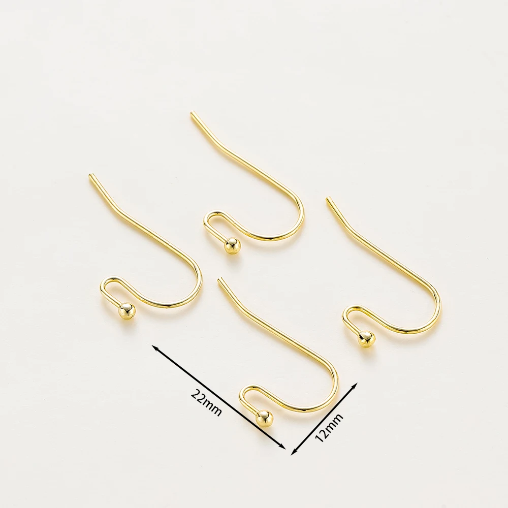 20pcs/lot 6 Styles 14K 18K Gold Plated Earring Wires With Ear Hook Earrings Clasp Findings Supplies For  DIY Jewelry Making