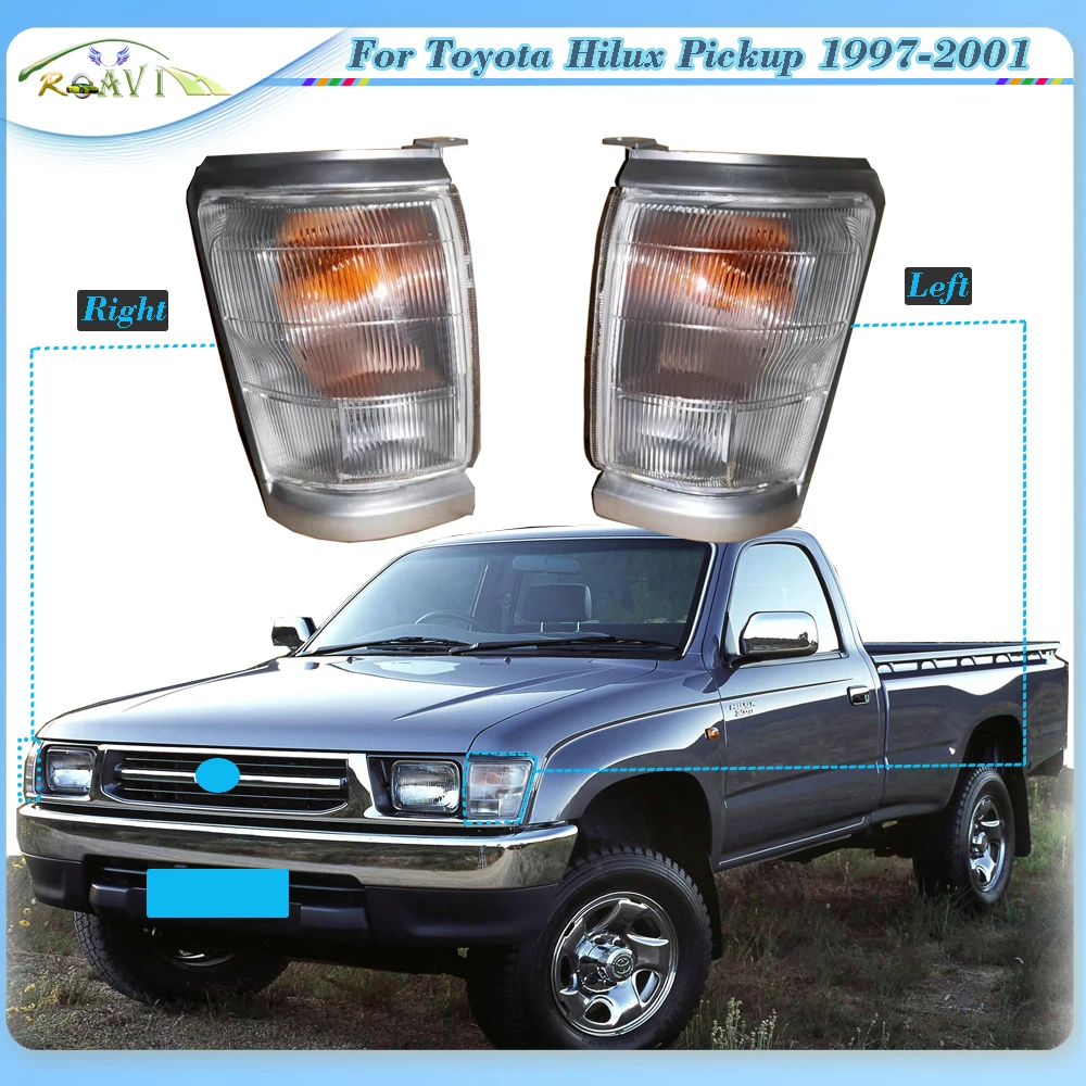 Roavia Wide Light Corner Light For Toyota Hilux Pickup1997-2001 Front Bumper Indicator Headlight Side Marker Turn Signal Light