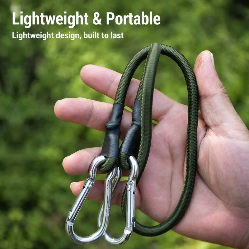 8mm‑thick Elastic Bungee Cord with Carabiner Hanging‑hook Multi‑purpose Lashing‑strap Secure Luggage Tent Canopy Setup Hang