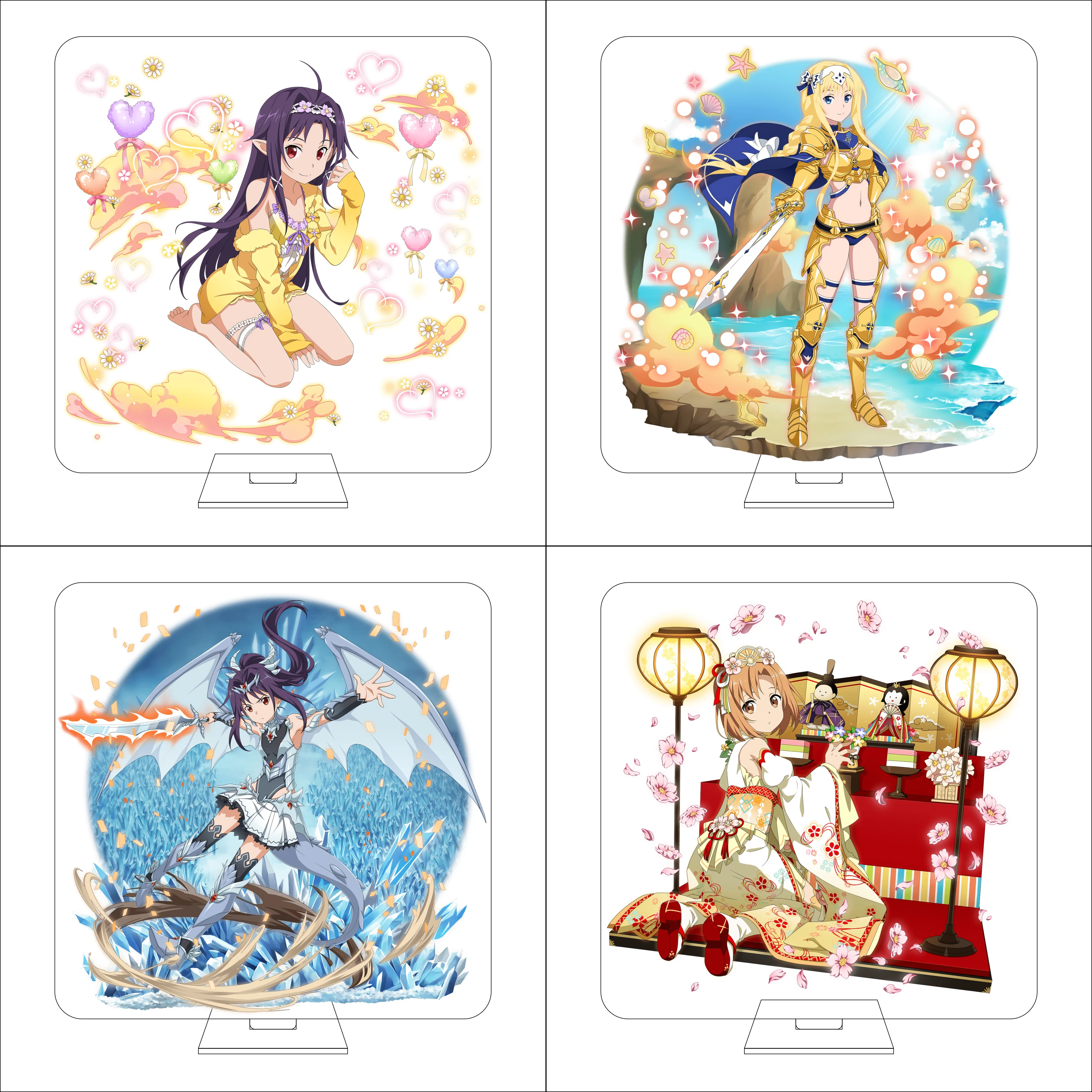 16CM Anime Sword Art Online Cosplay Acryl-Figur Ständer Ayano Keiko Kirigaya Suguha Ornamente Geschenke