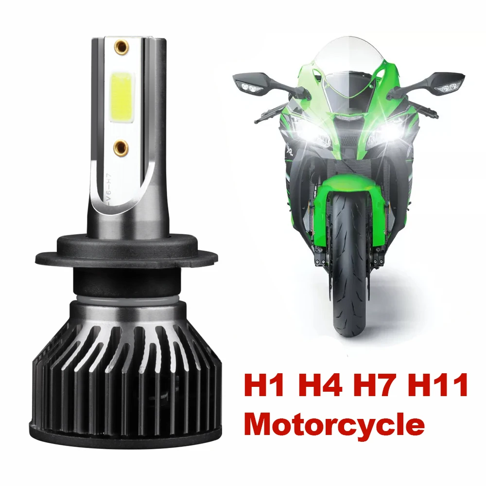 

1PC H4 H7 H11 H1 LED Motorcycle Headlight Bulb H9 35W Motor Motorbike Headlamp White 6000K 12V Fog Lamp with Turbo Fan COB Luces