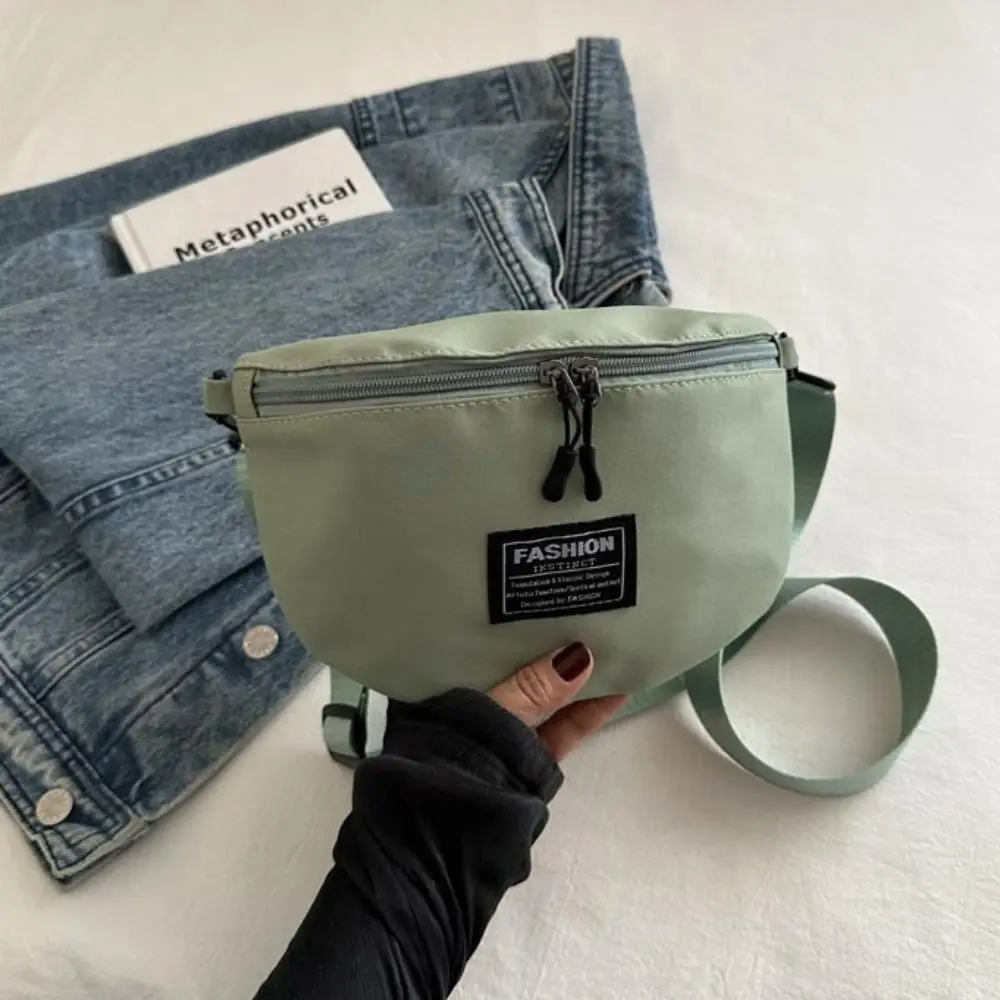 Portable Korean Style Canvas Waist Bag Streetwear Letter Casual Chest Pack Lightweight Cool Oxford Crossbody Bag Cycling