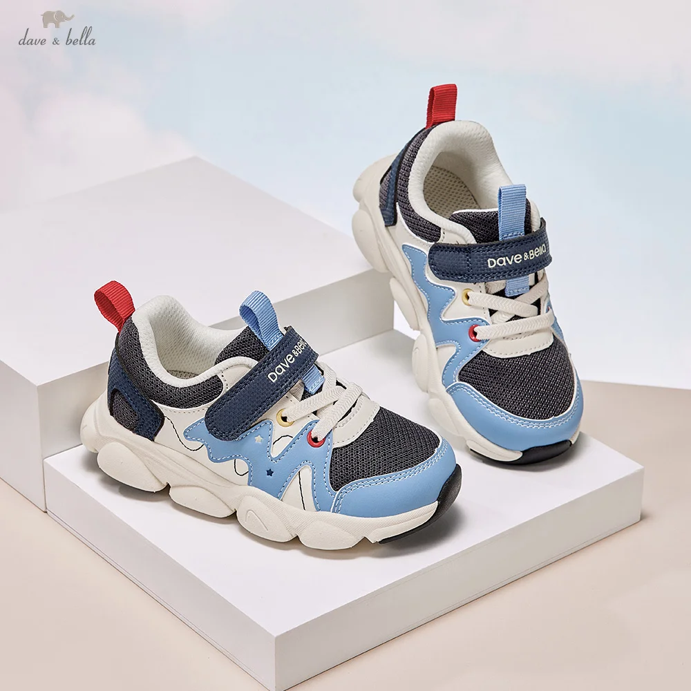 Dave Bella Baskets en maille pour garçons, chaussures respirantes pour enfants, automne-printemps, sport décontracté, extérieur, antidérapantes, confortables DB3264083
