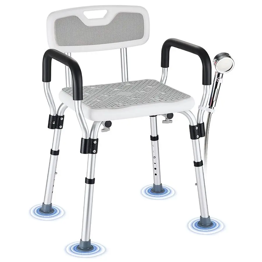 Chair for Elderly and Disabled Inside Shower, Shower Seat for Inside Tub 450 LB Heavy Duty, Shower Chair with Arms and Back,Padd